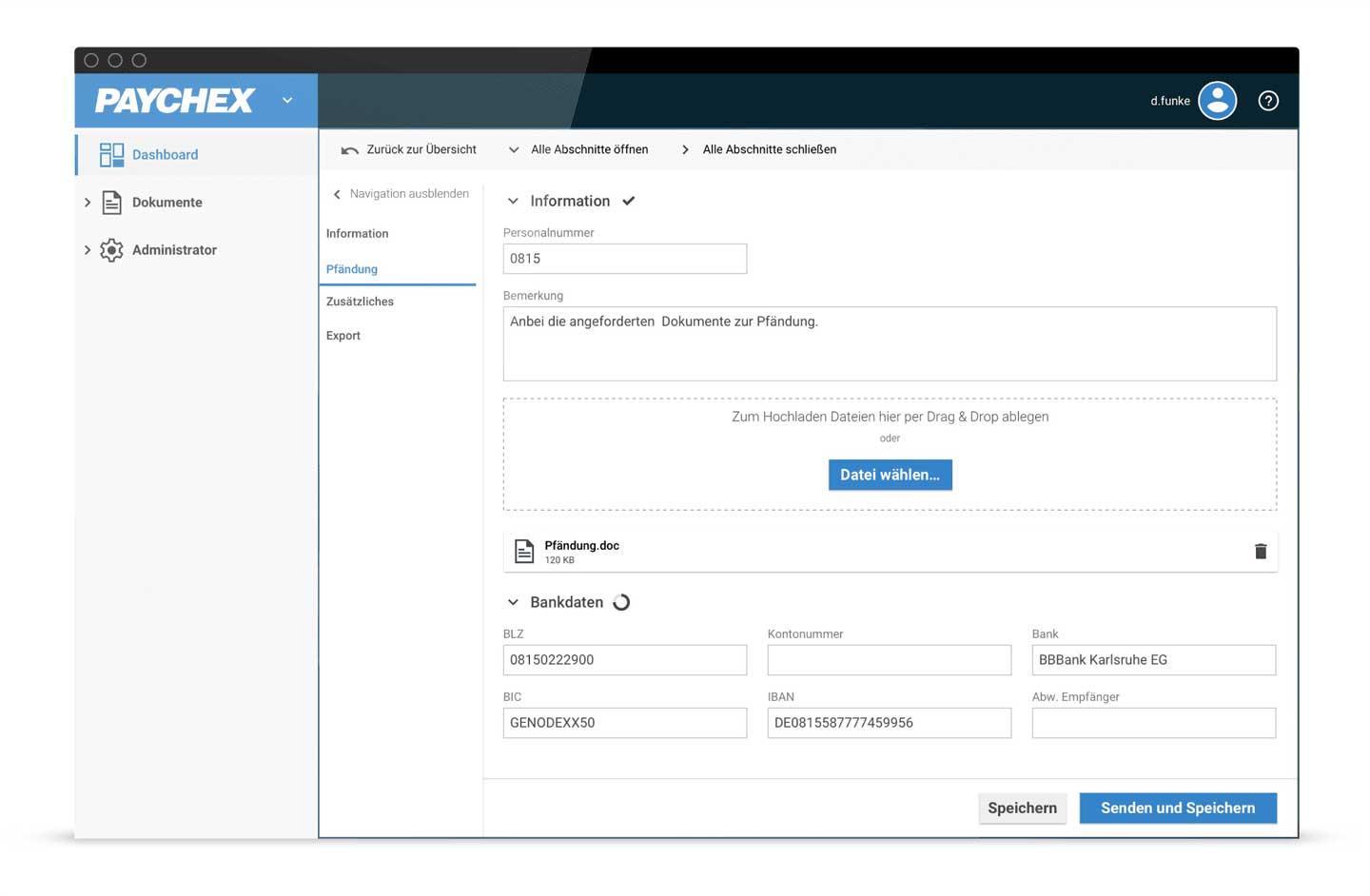 Datei-Upload HR Portal