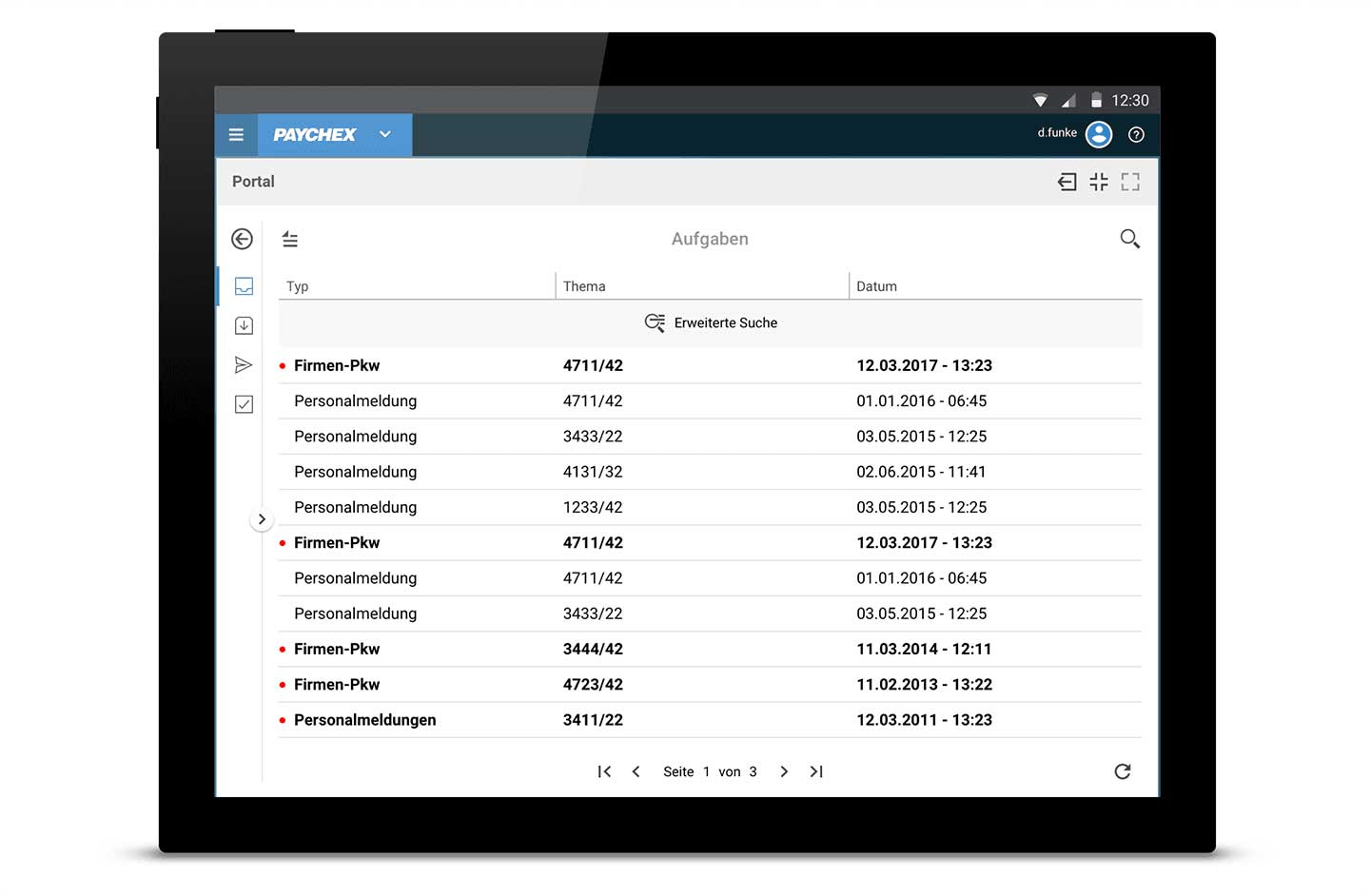 Interface Design Tablet HR Portal