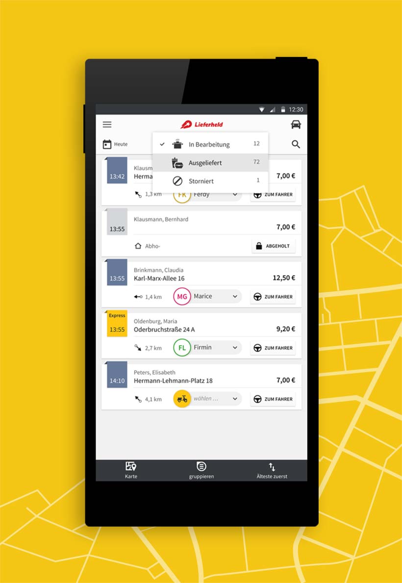 Lieferheld UI Design